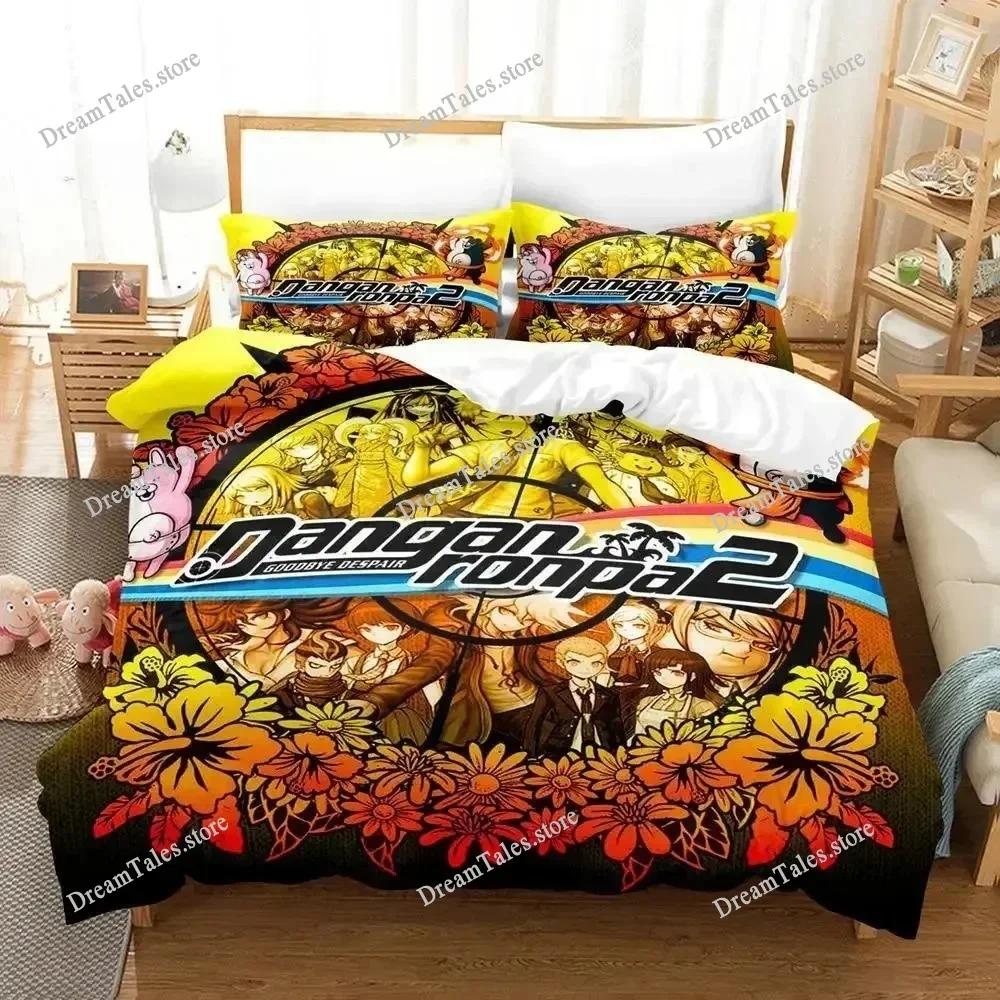 3D Printed Anime Danganronpa Bedding Set Boys Girls Twin Queen Size Duvet Cover Pillowcase Bed Kids Adult Home Textileextile741