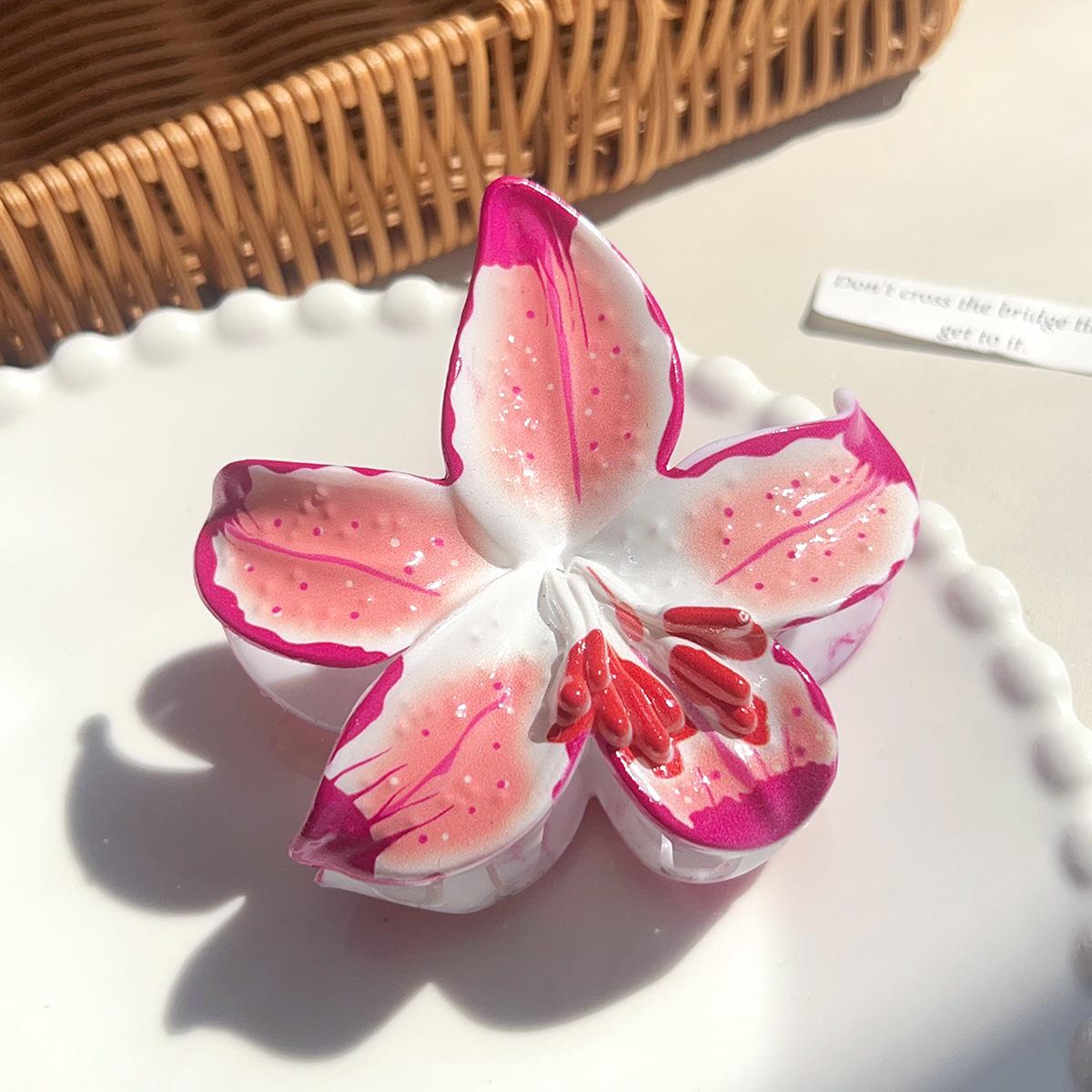 ABS Plastic Eco-Friendly Hair Claws UV-Printed Narcissus Design Sexy Hair Accessories for Women Daily Use
