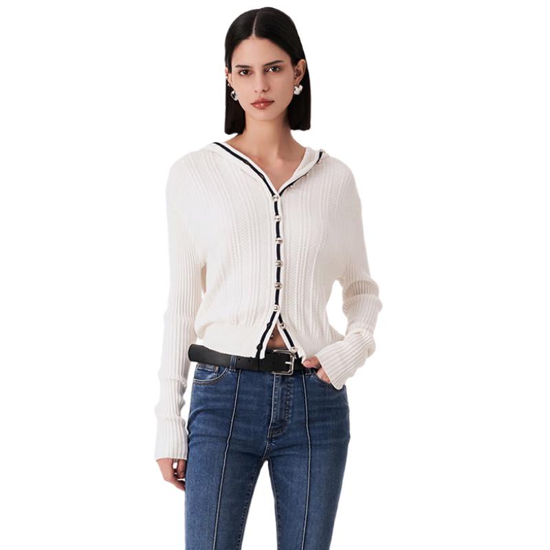 Women's Hooded Slim Fit Knit Cardigan