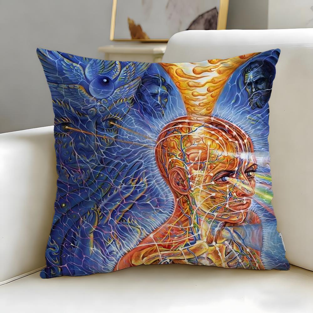 classic artist Alex Grey Cushion Cover Soft & Easy-Wash Pillow Case – Versatile for Couch, Bed, Travel and Office
