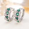 New 925 Sterling Silver Green Zircon Earrings Exquisite Earrings Suitable for Women Party Wedding Jewelry Gift