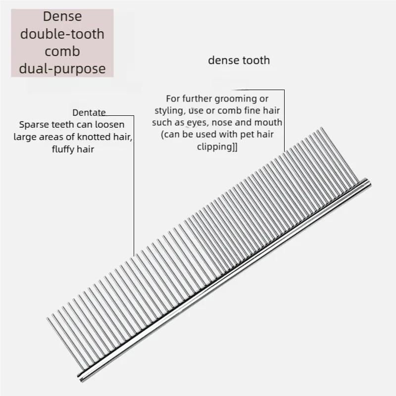 Hot Stainless Steel Pet Comb Long Teeth Comb for Dogs & Cats Pet Hair Comb for Home Grooming Kit Removes Knots Mats & Tangles
