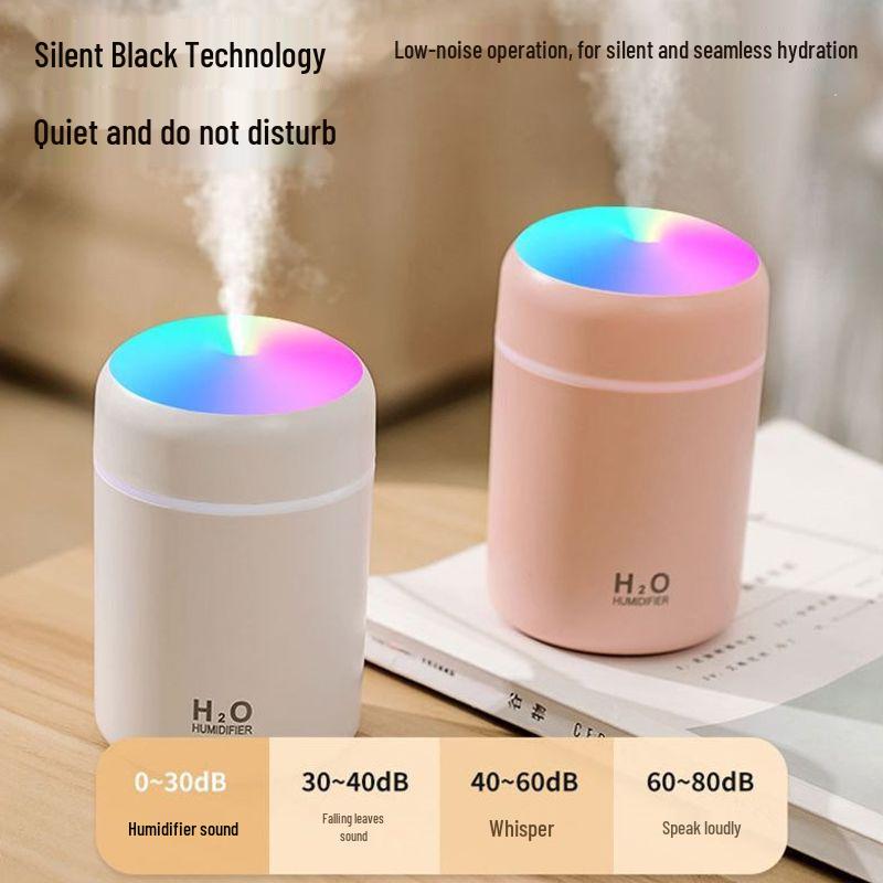 USB-Powered Silent Mini Humidifier for Home and Bedroom, Large Mist Volume, Air-Conditioned Room Aromatherapy Device.