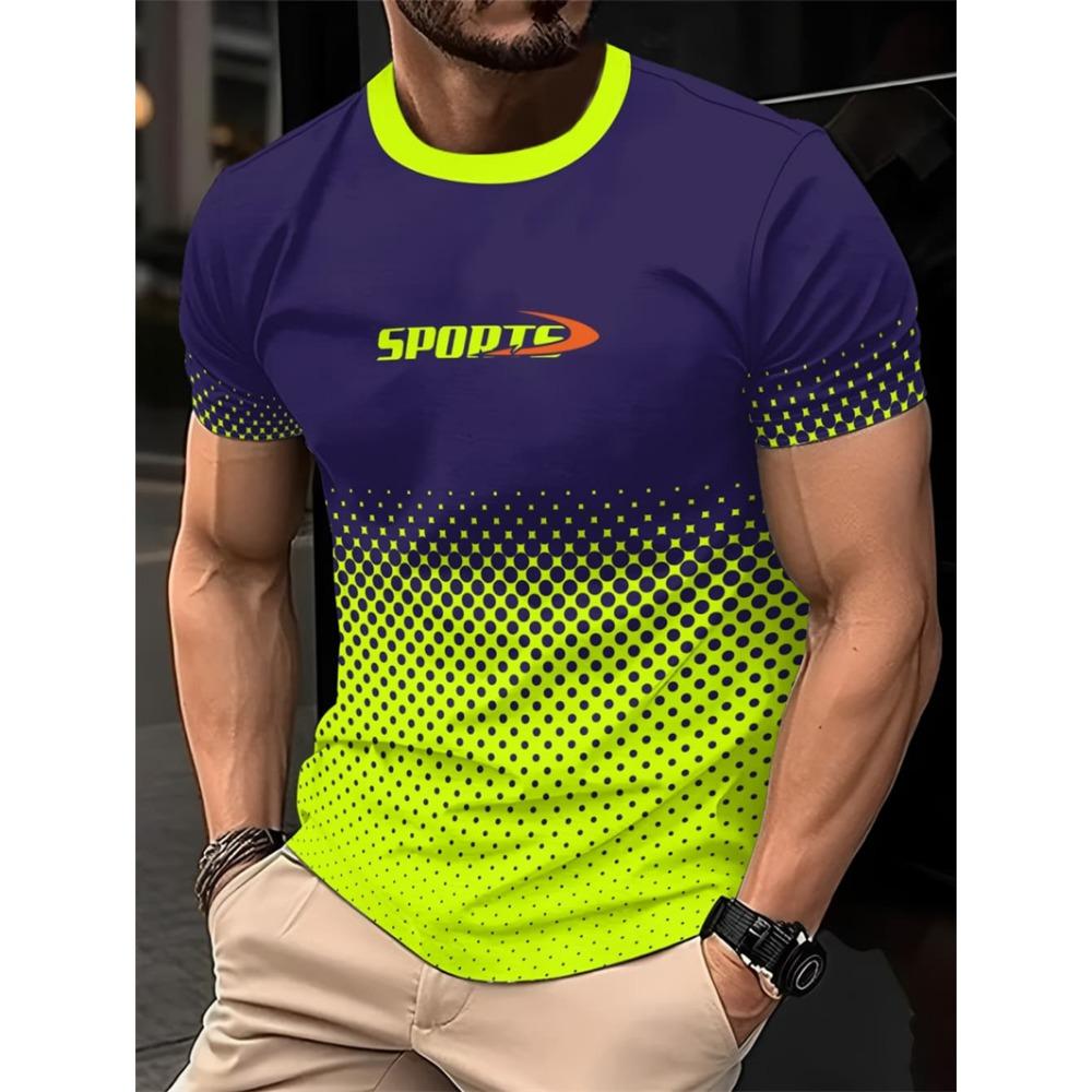 Summer casual short sleeved 3D printed fitness T-shirt, loose and quick drying T-shirt
