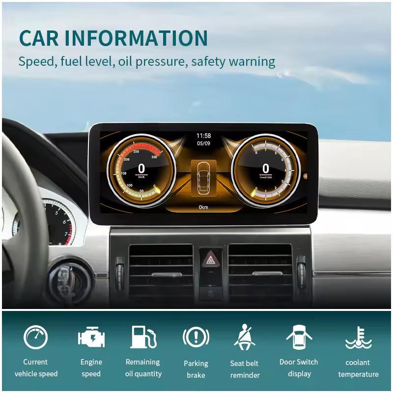 Mercedes-Benz A-Class Dual-Screen Android Navigation System with Large Central Control Display