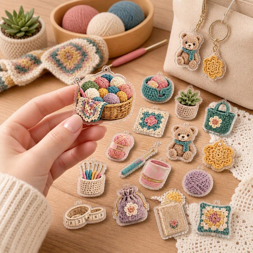 2026 Crochet Advent Calendar - 2D Acrylic Ornaments for Crochet Lovers