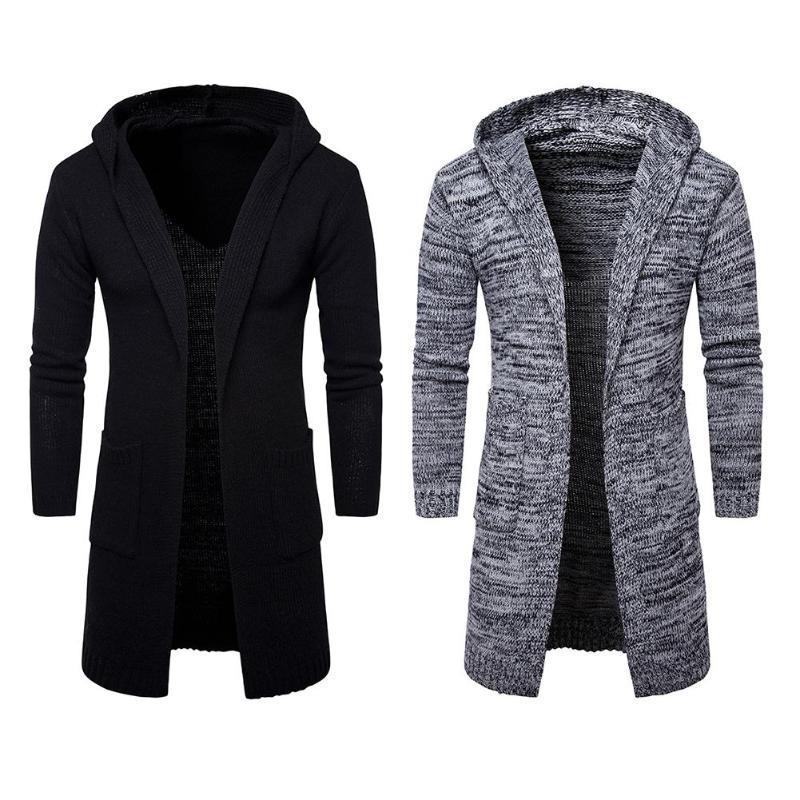 Buy Mens Autumn Winter Knit Cardigan Hooded Warm Coat Jacket Outerwear