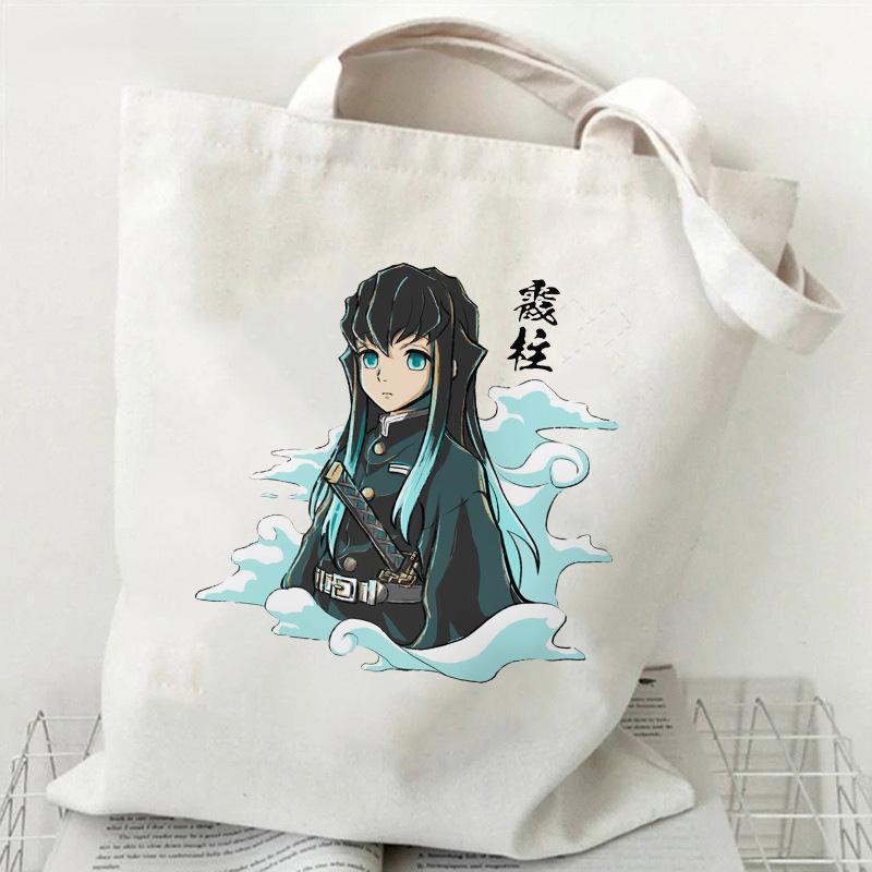 Japan cartoon comics Tokito Muichiro Demon Slayer Print Canvas Shopping Bag Large Capacity Tote Bag 7564