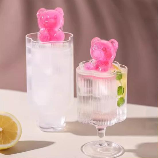 Silicone Ice Tray Cute Bear Shape Ice Mold Easy Release Ice Cube Maker for Coffee Milk Tea Juice Chocolate Jelly Soap Mold for Party Family