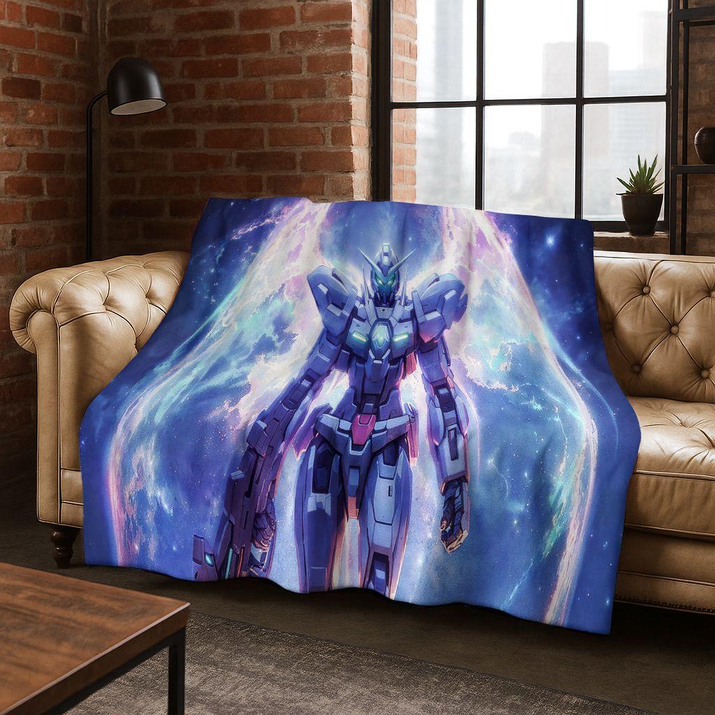 26 Style Gundam Cartoon Robot Flannel Blanket,Warm and Cozy Soft Throw Blanket for Home Bedroom Bed Sofa Picnic Office Cover