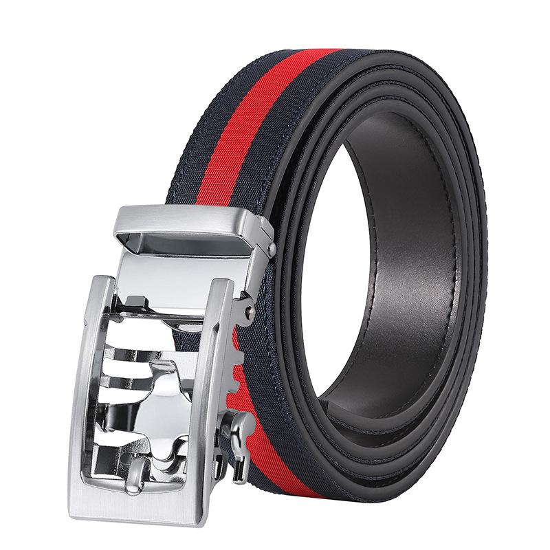 

3.3см Мужской Холщовый Повседневный Ремень с Автоматической Пряжкой для Бизнеса, Джинсов 140*3.15cm
