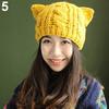 Women's Winter Knit Crochet Braided Cat Ears Beret Beanie Ski Knitted Hat Cap