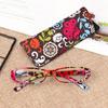1PC New Fashion Women Reading Glasses Matching Pouch Ultra Light Resin Print Flower Magnifying Eyeglasses Vision Care