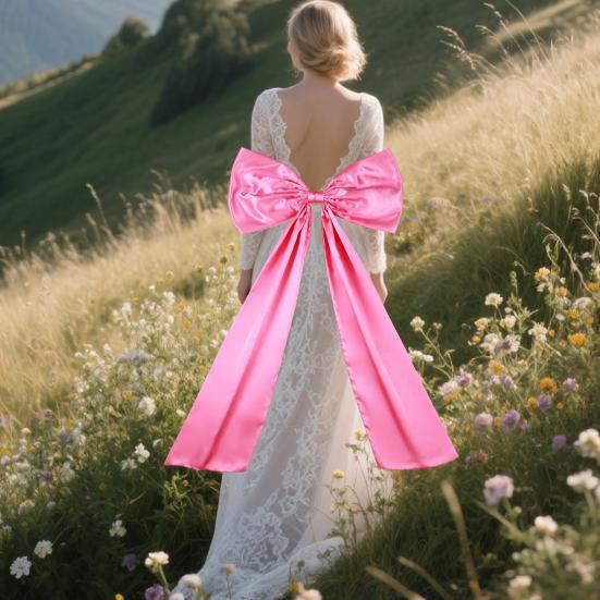 Large Bow Decoration Giant Satin Ribbon Bow for Wedding Birthday Baby Shower Bachelorette Party Arch Room Wall Backdrop Decor
