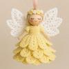 DIY Crochet Angel Ornament Kit Handmade Crochet Materials Angel Ornament Set Handcrafted Christmas Tree Decorations (Unfinished)