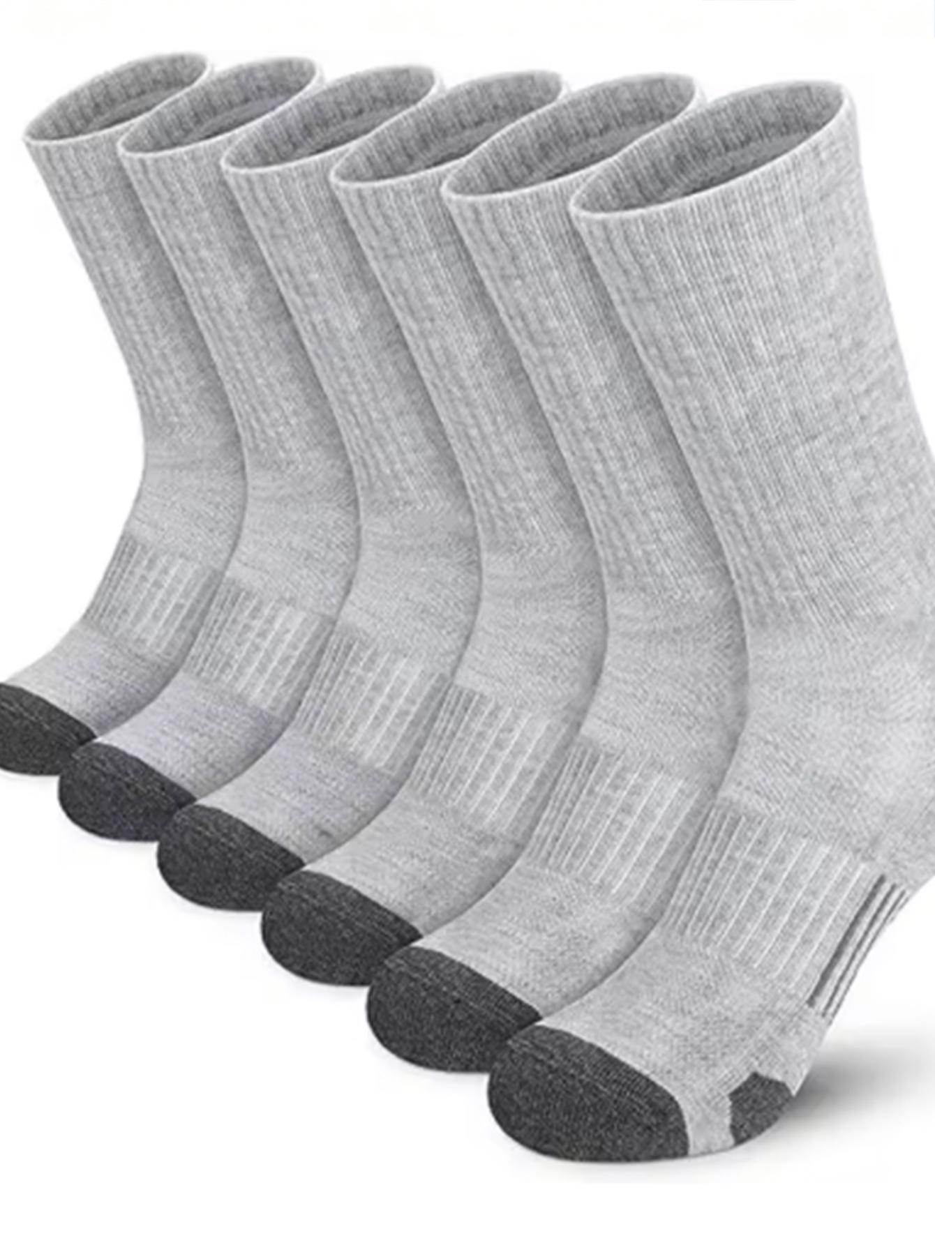 6/12 Pairs Men S Athletic Crew Socks, High-Elastic Soft Non-Slip Football Socks For Outdoor Training & Gym | One Size