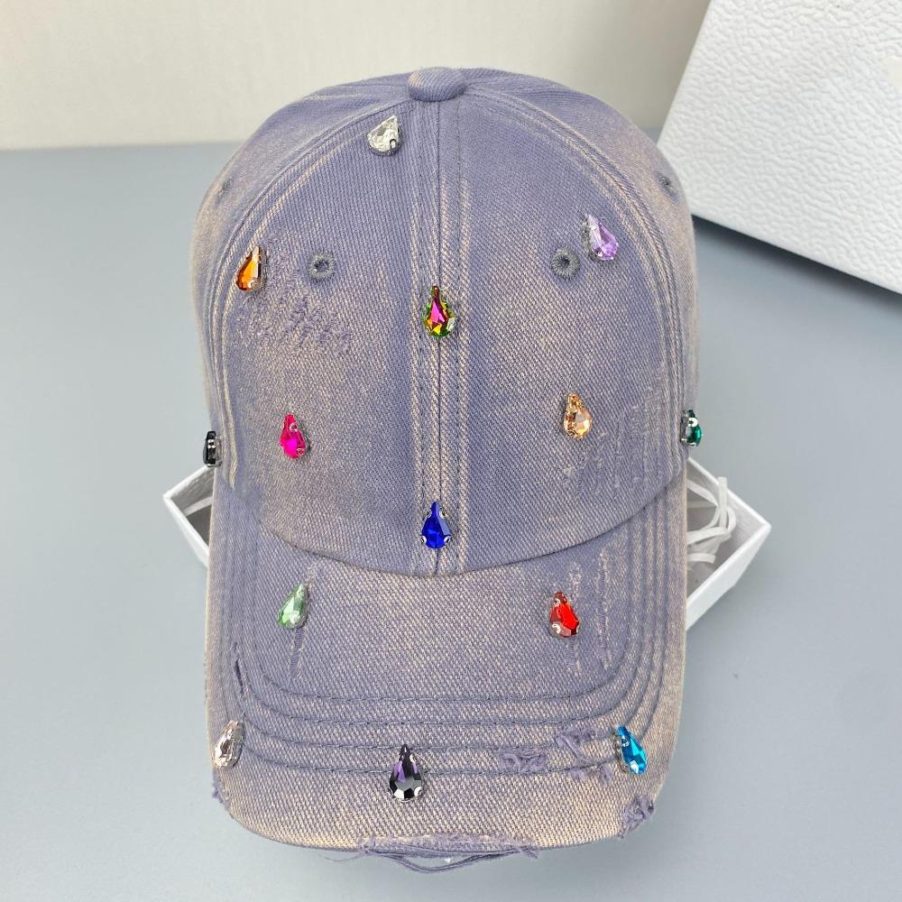 

Cotton Full Rhinestone Baseball Hat Creative Sunshade Hat Apparel Accessories Sun Hat Men серый