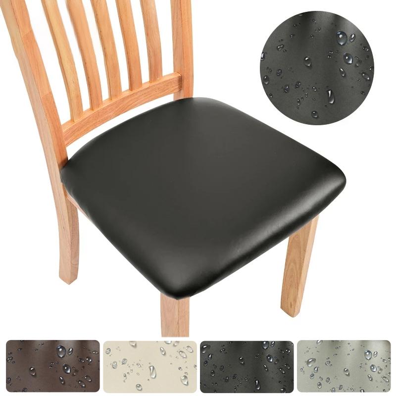 1PC PU Leather Dining Soft Cushion Chair Covers Restaurant Chair Covers Hotel Chair Cushion Covers Removable Suit for 36-48cm