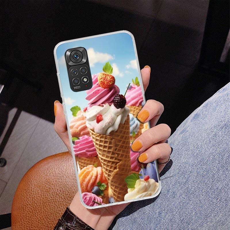 Macaron Ice Cream Cake Doughnut Phone Case For Xiaomi Redmi Note 15 14 13 12S 12 11 Pro Plus 14S 11S 11E 10 10S 11T 5G Personali