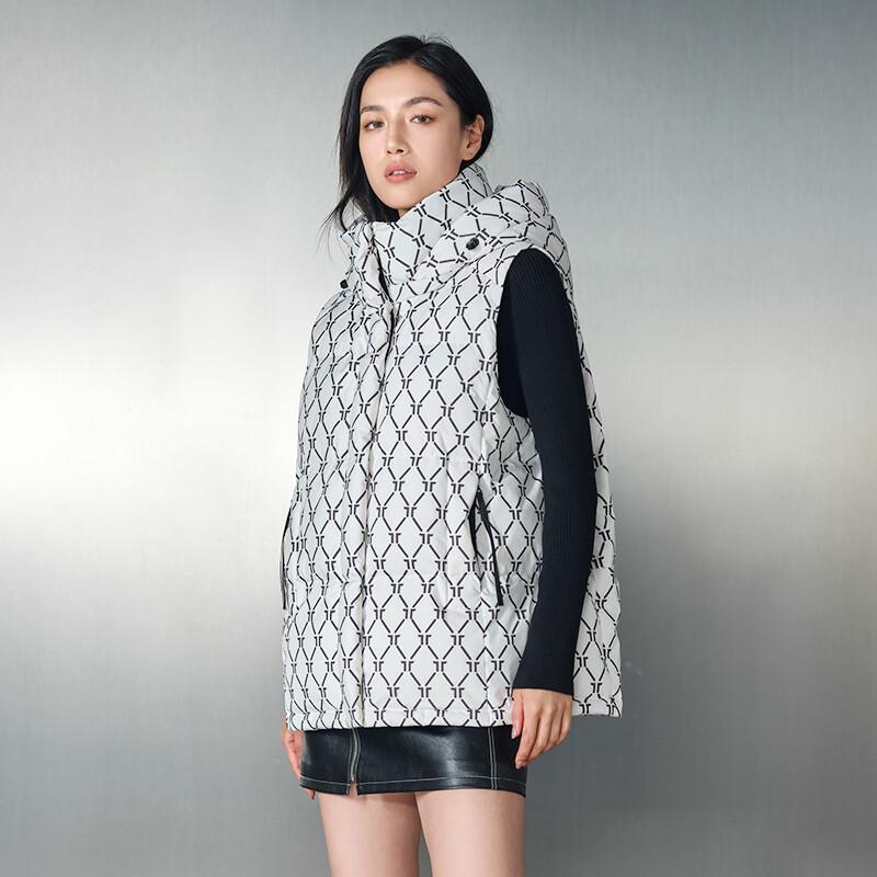 Tanbore Women's Retro Monogram Loose Down Vest