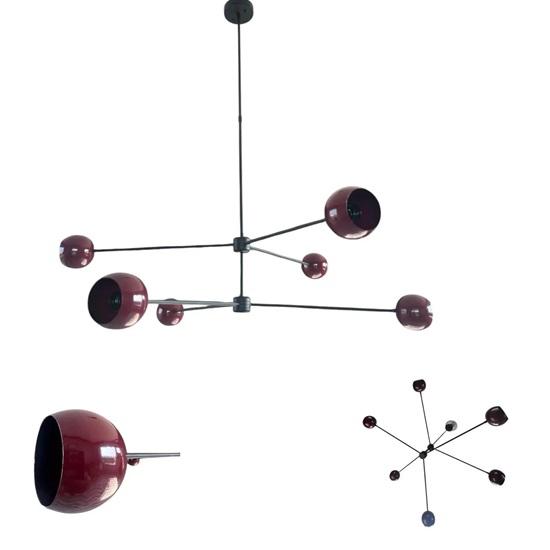 

Современная люстра-спутник на 6 ламп, Итальянская ручная работа, Потолочный светильник в стиле середины века