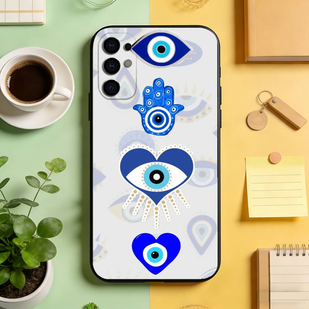

Evil Eye Hamsa Hand Aesthetic Phone Case For Samsung S25,S24,S21,S22,S23,S30,Ultra,S20,Plus,Fe,Lite,Note,10,Black Cover Samsung S26