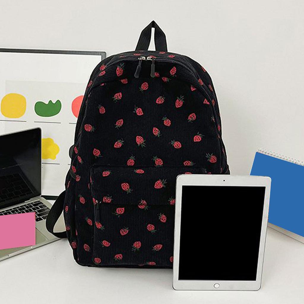 Nydelig Strawberry Ryggsekk Student Skoleryggsekk Kvinner Laptop Ryggsekk Mote Årsak Dagsekker Jente Reiseryggsekk