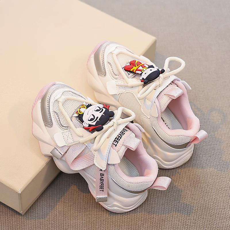 Nezha Teufel Kinder-Papa-Schuhe Mädchen 2025 Frühling Mädchen Sportschuhe Mesh atmungsaktiv Explosion Straße Klassenkameraden