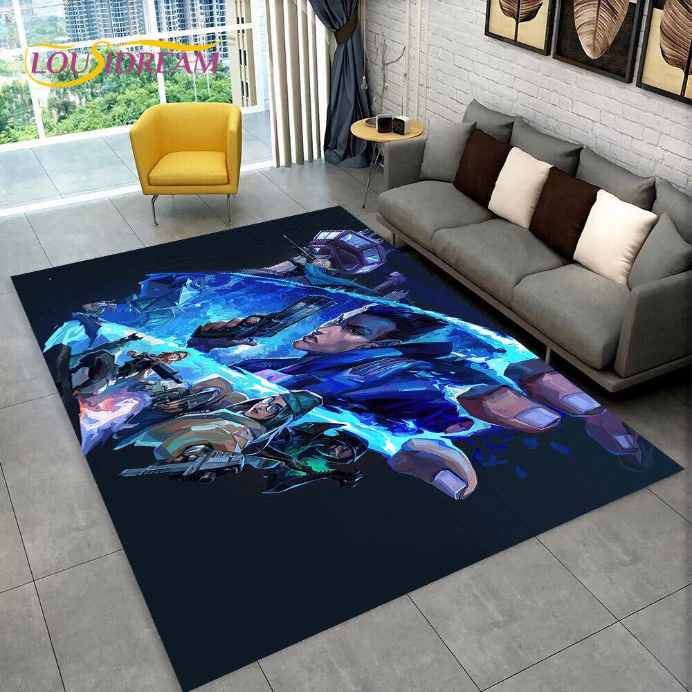 HD Valorant Series Game Gamer-Bereichsteppich, Teppich für Zuhause, Wohnzimmer, Schlafzimmer, Sofa, Fußmatte, Dekor, Kinder spielen, rutschfeste Bodenmatte