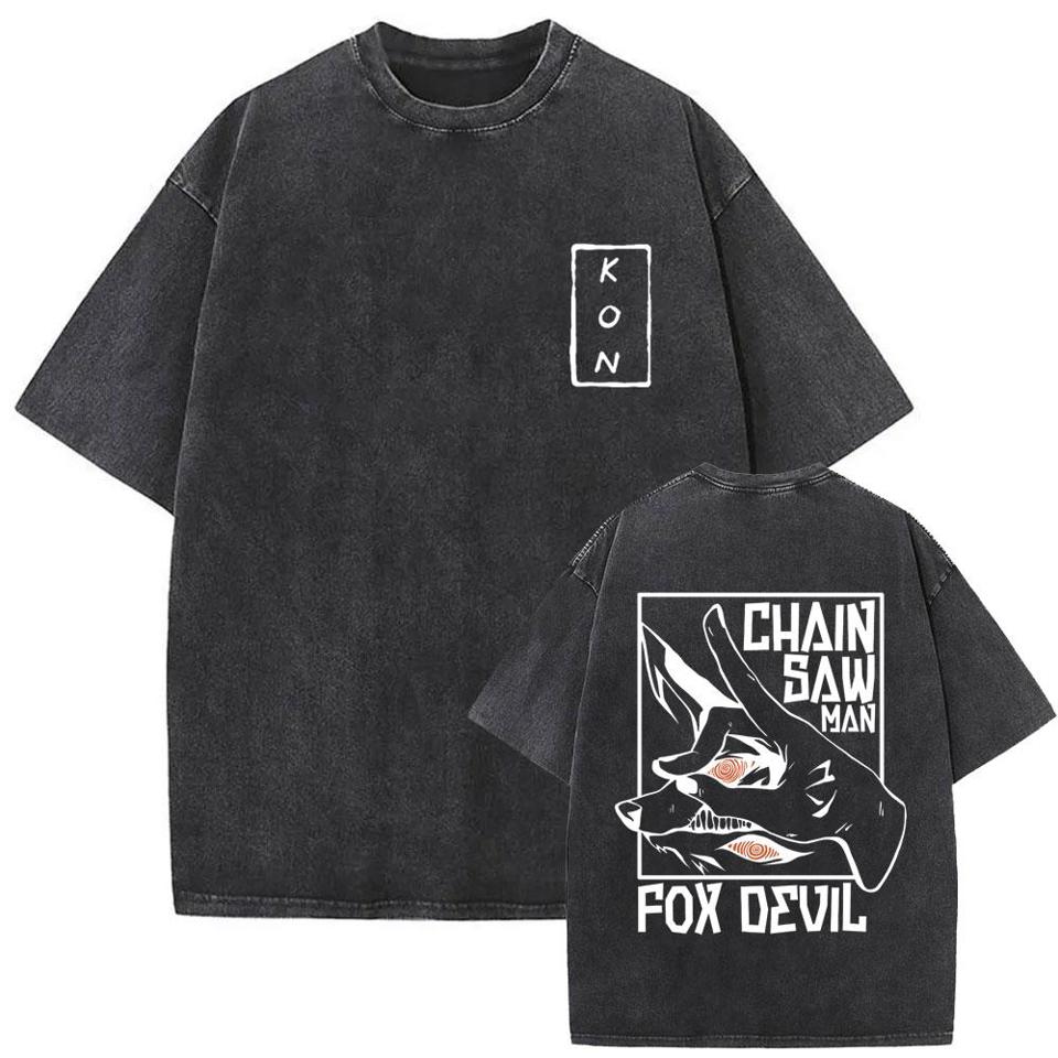 Anime T-shirt Chainsaw Man Retro Devil T-shirt Men s and Women s Casual Fashion T-shirt 2XL