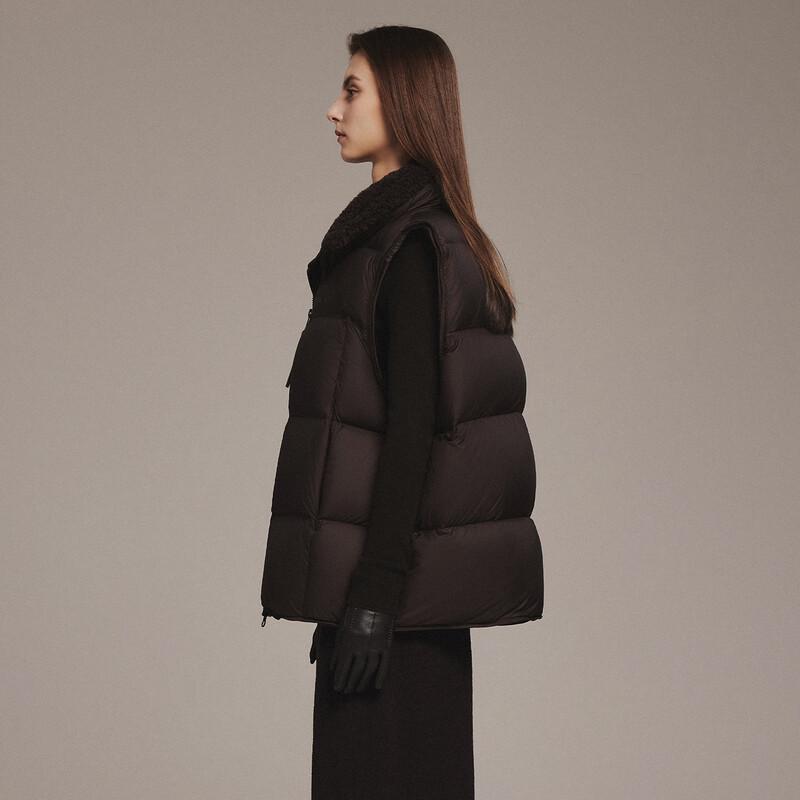 Tanboer Women's Stand Collar Short Down Vest