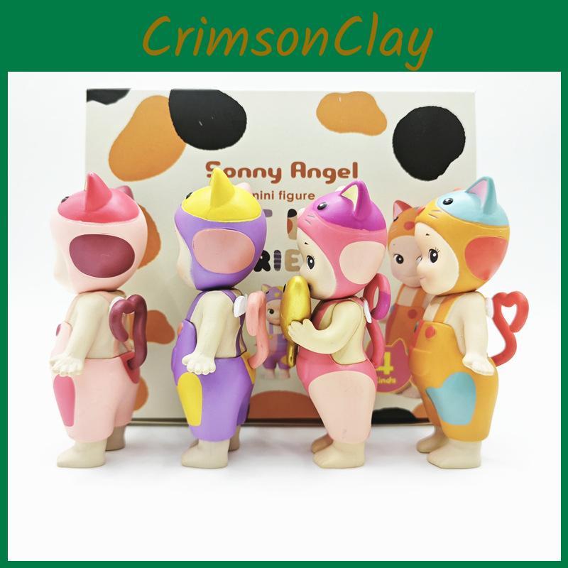 Cat Angel Playful Figurine Set With Goldfish Pvc Blind Box Toys For Creative Decoration Ideas