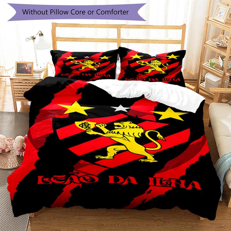 Sport Club Football Crest Printed Pattern Duvet Cover Set – includes 1 duvet cover and 2 matching pillowcases Bedroom decor Christmas gifts