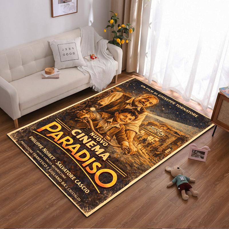 "Nuovo Cinema Paradiso Movie Poster Design Rug" Non-slip Rug Suitable for Living Room and Bedroom Sofas.