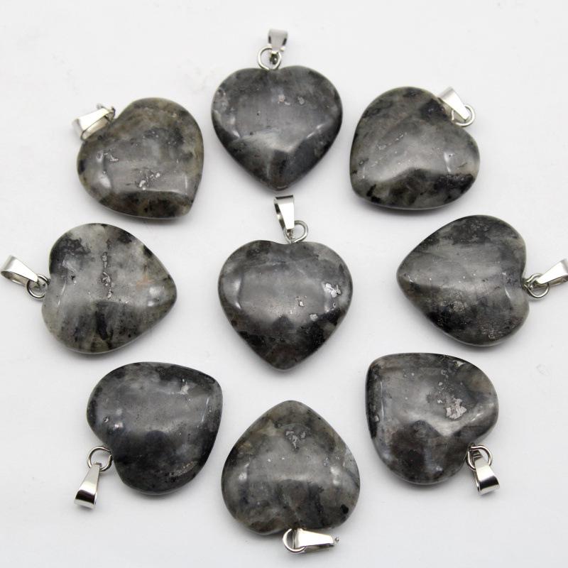 20MM Herzförmiger Naturstein Anhänger: Achat, Rosenquarz, Aquamarin, Pfirsichherz Schmuck