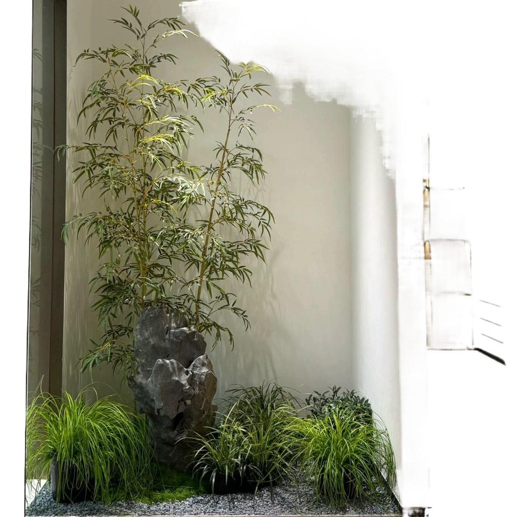 Zen Bamboo Artificial Green Plant: Outdoor Privacy Screen & Decorative Potted Fence