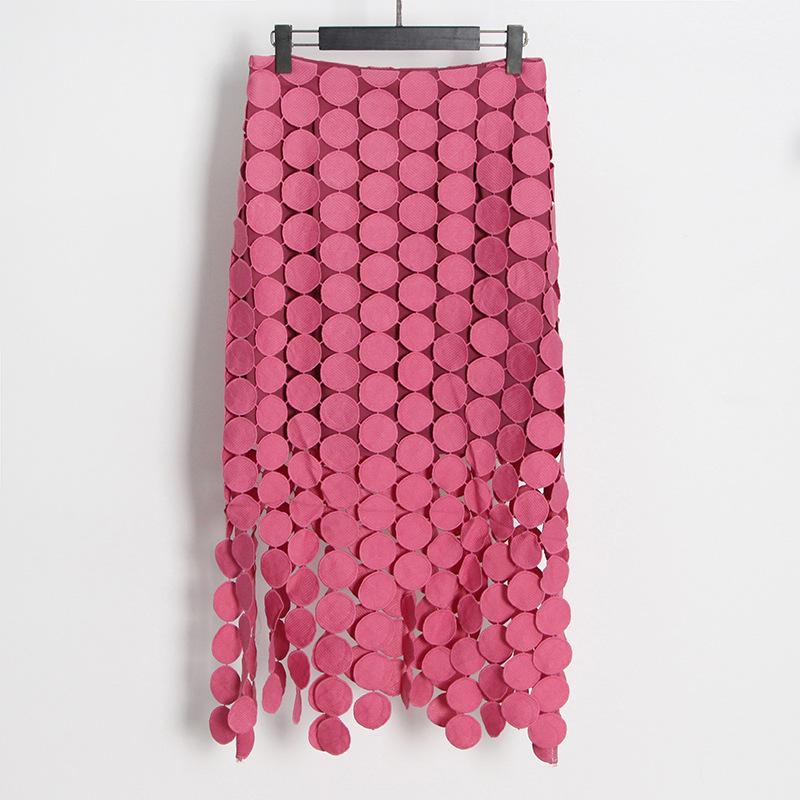 2025 Summer Embroidered Tassel High-End Women’s Wrap Skirt In Solid Colors