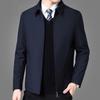 Men Suit Coat Formal Business Style Turn-down Collar Zipper Placket Long Sleeve Anti-wrinkle Men Spring Fall Jacket