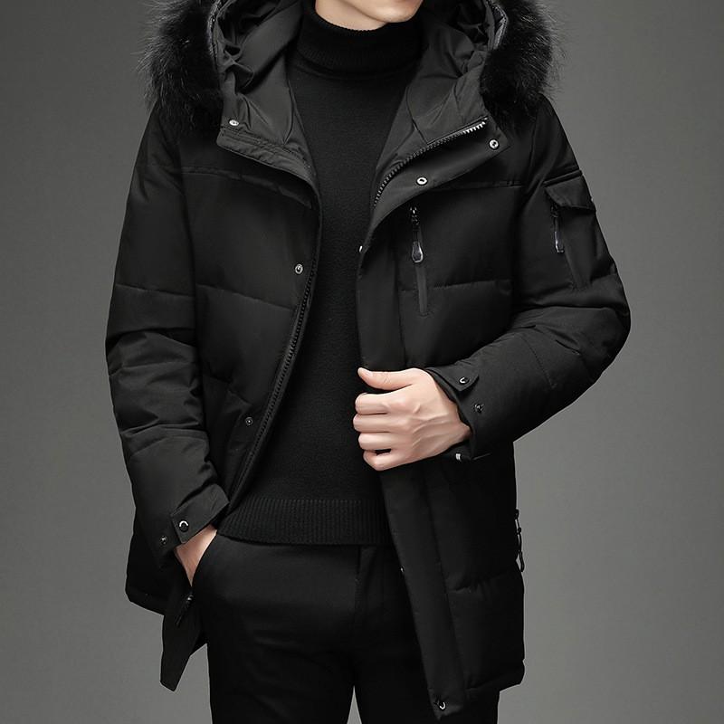 Mens Long Down Coat Winter Outdoor