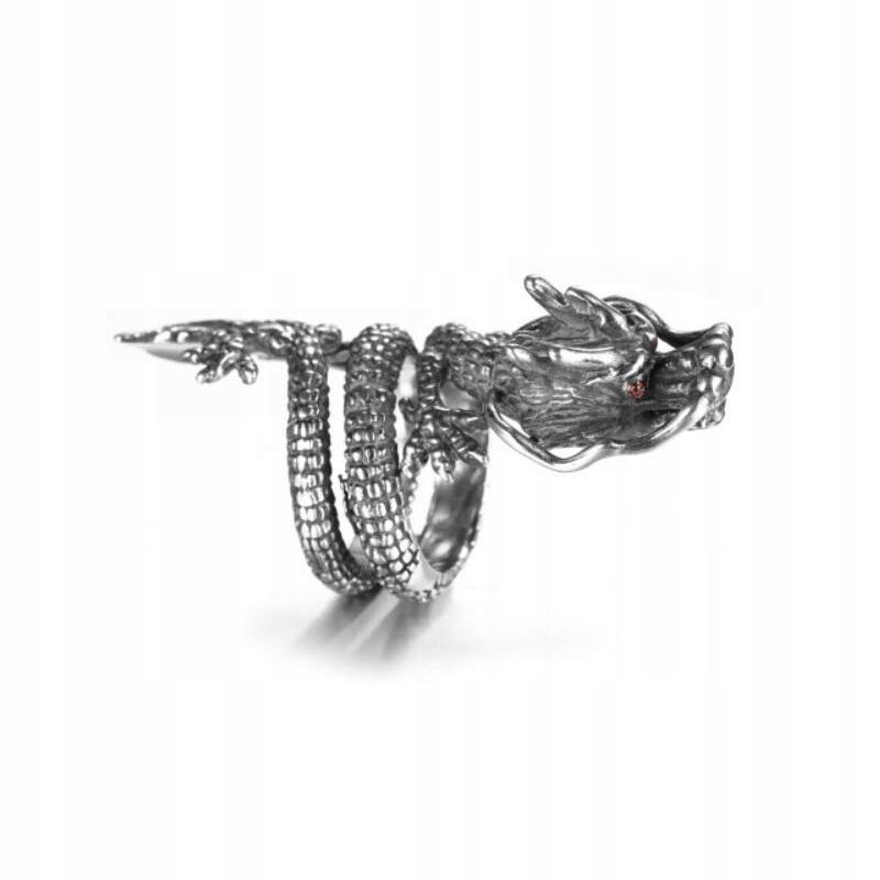 Ring Wedding Ring Dragon Signet Adjustable Vintage Men's Silver Metal