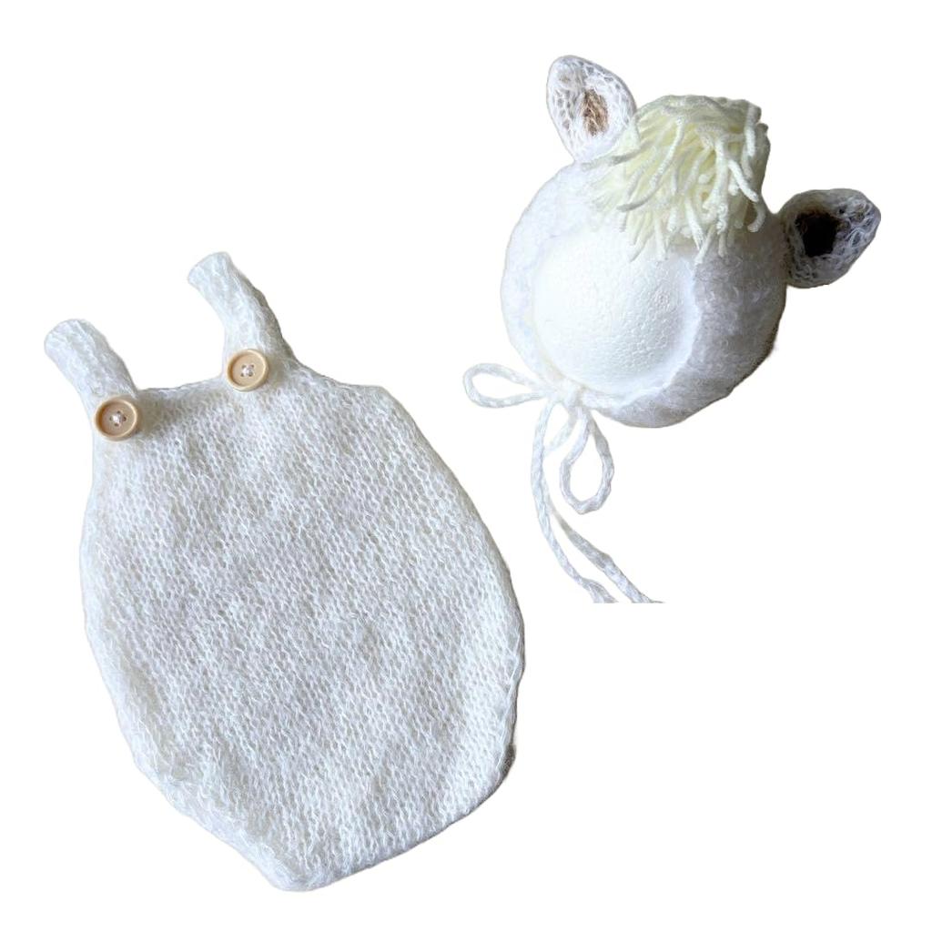 Newborn Photo Horse Bonnet Romper Size months Available in 4 colors [NANA's shop] Costume, & 2-piece set, 0-6 (2.5-8kg), (White)