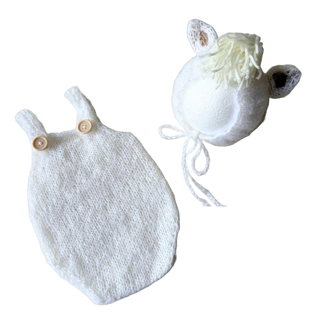 

Newborn Photo Horse Bonnet Romper Size months Available in 4 colors [NANA s shop] Costume, & 2-piece set, 0-6 (2.5-8kg), (White)