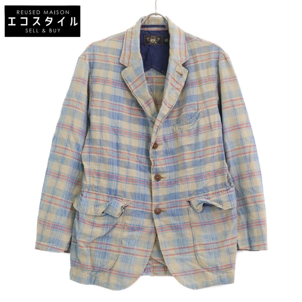 RRL Multicolor Cotton Madras Check Sport Coat Coat M Blue Multicolor CheckUsed
