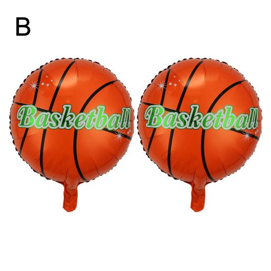 2Pcs Festival Balloons Inflatable Lightweight Multiple Ball Patterns Multi-style Reusable Decoration Aluminum Sports Themed Happy Festival Balloons