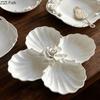 Flower Shaped Ceramic Plate Breakfast Fruit Salad Dinner Plates Hotel Restaurant Western Plate Kitchen Dessert Plate Cutlery