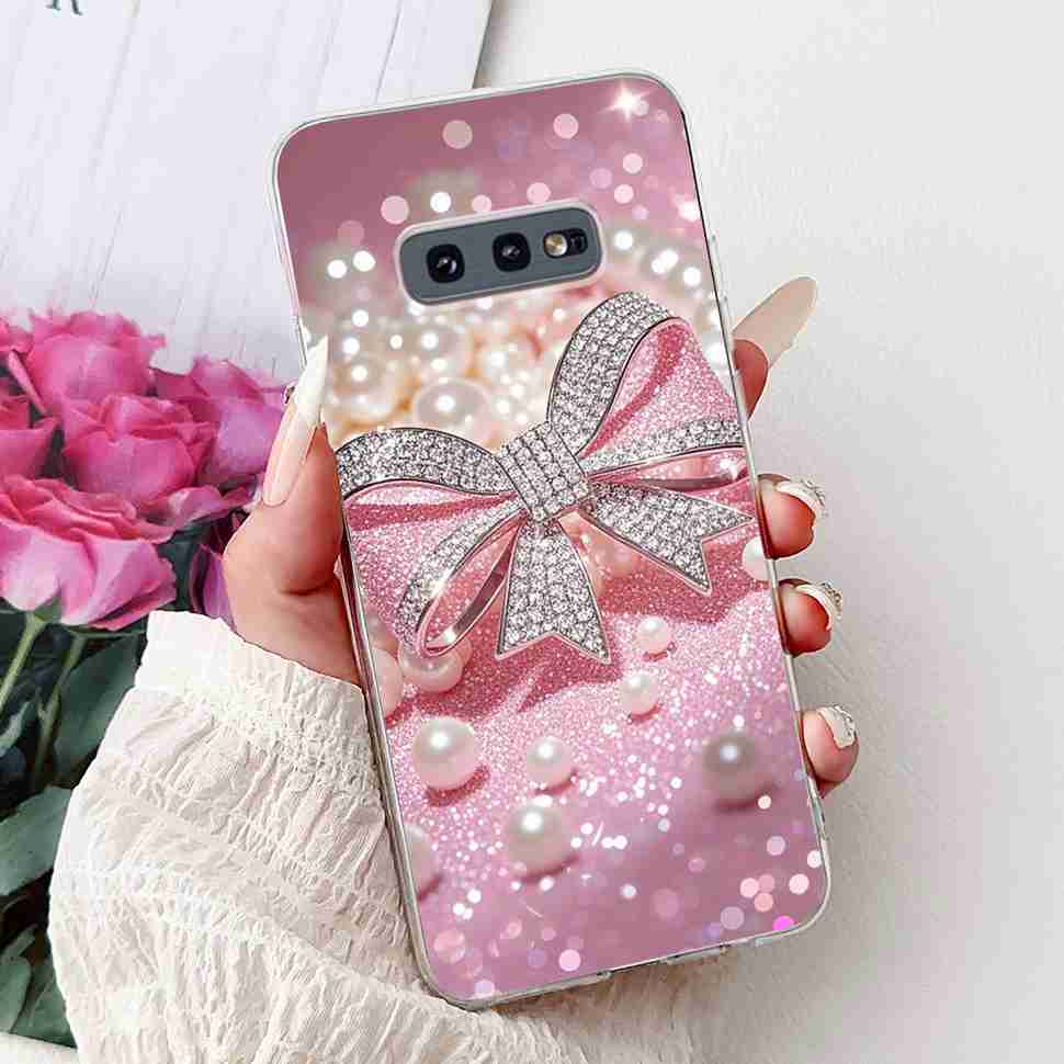 For Samsung Galaxy S10e Case SM-G970 Fashion Bow Flower Soft Silicone TPU Cover For Samsung S10e S10E SM-G970F 5.8" Phone Casing