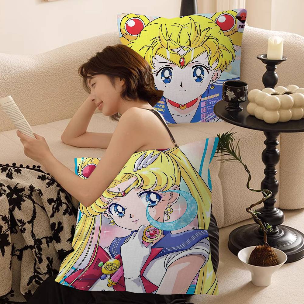 Lovely S-Sailor M-Moon Pillow Gift Home Office Decoration Bedroom Sofa Car Cushion Cover Case 45X45