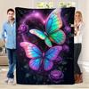 Galaxy Butterflies Fleece Blanket Cosmic Art Design Soft Cozy Throw Home Decor for Living Room or Bedroom Gift for Fantasy Fans