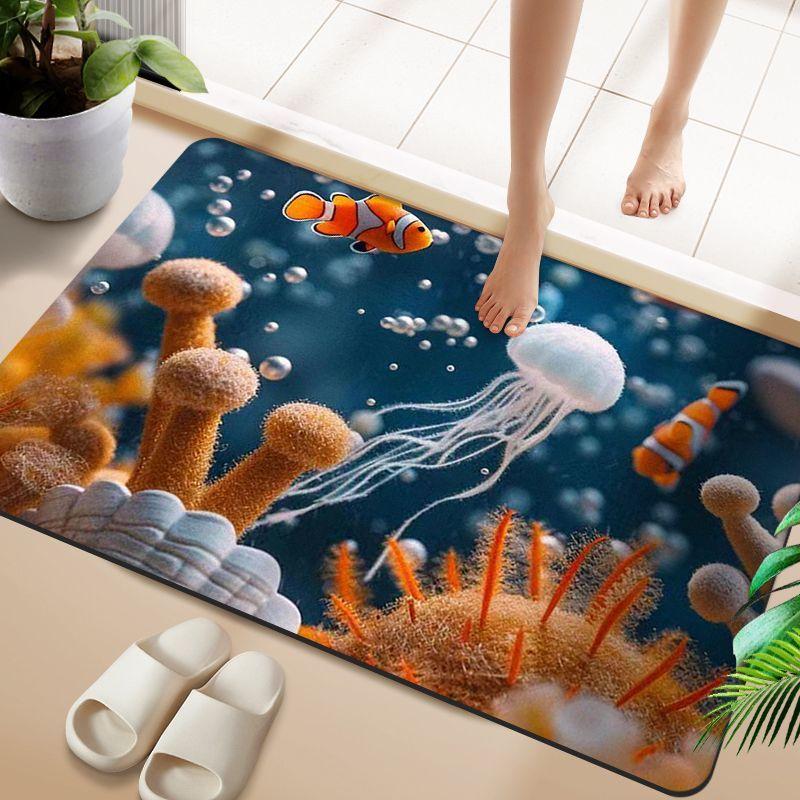Home weiche Kieselalgenschlamm-Badezimmer-Bodenmatte, schnelltrocknend, wasserabsorbierend, rutschfeste Badezimmermatte, Toiletten-Toiletten-Fußmatte