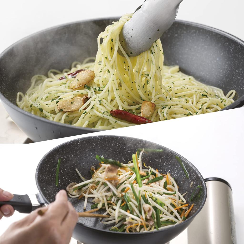 KAI Lightweight Frying Pan Set shallow 28cm Gas Stove 950RC1117 (26cm & deep), Compatible, PFOS-Free,